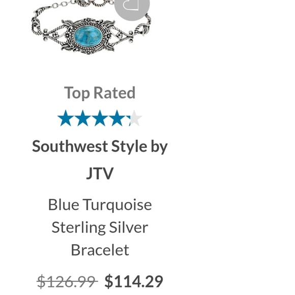 Blue Turquoise Sterling Silver Bracelet by Southwest Style, 7.5 inch - Picture 6 of 6